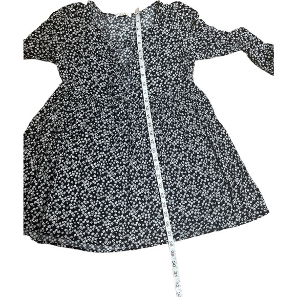 L.A. Hearts Black White Daisy Floral Double Tie Tunic Top Size Small - Picture 5 of 6